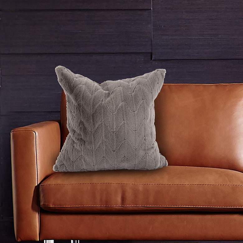 Image 1 Howard Elliott Angora Stone 20" Square Decorative Pillow