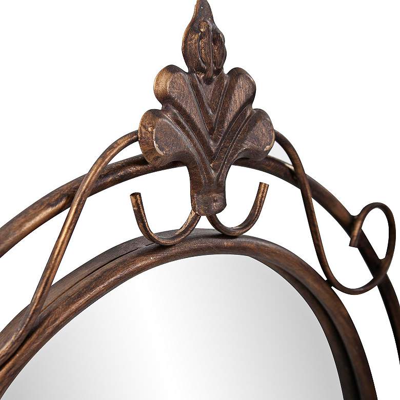 Image 5 Howard Elliott Antique Copper Oval 21"x33" Gerard Wall Mirror more views