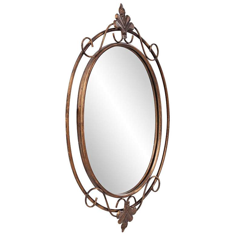Image 6 Howard Elliott Antique Copper Oval 21"x33" Gerard Wall Mirror more views