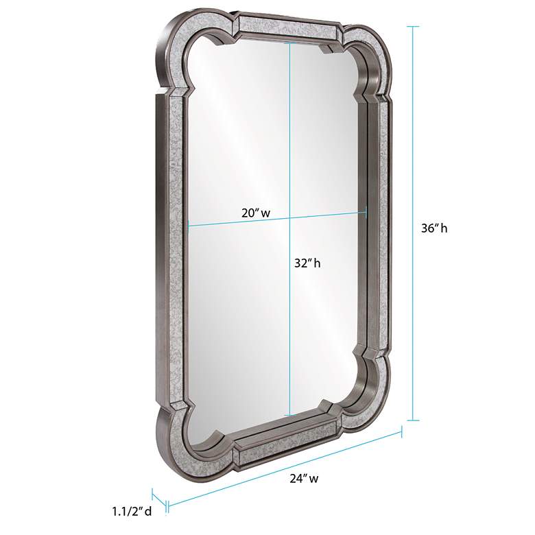 Image 6 Howard Elliott Artemis 36" High Champagne Silver Mirrored Wall Mirror more views