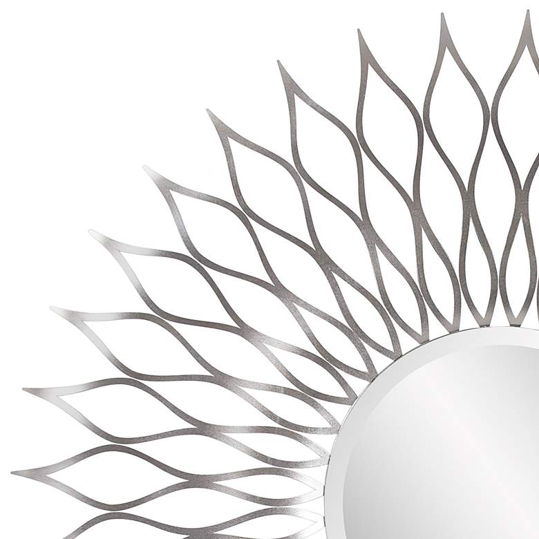 Image 3 Howard Elliott Astra 50" Wide Modern Silver Starburst Wall Mirror more views