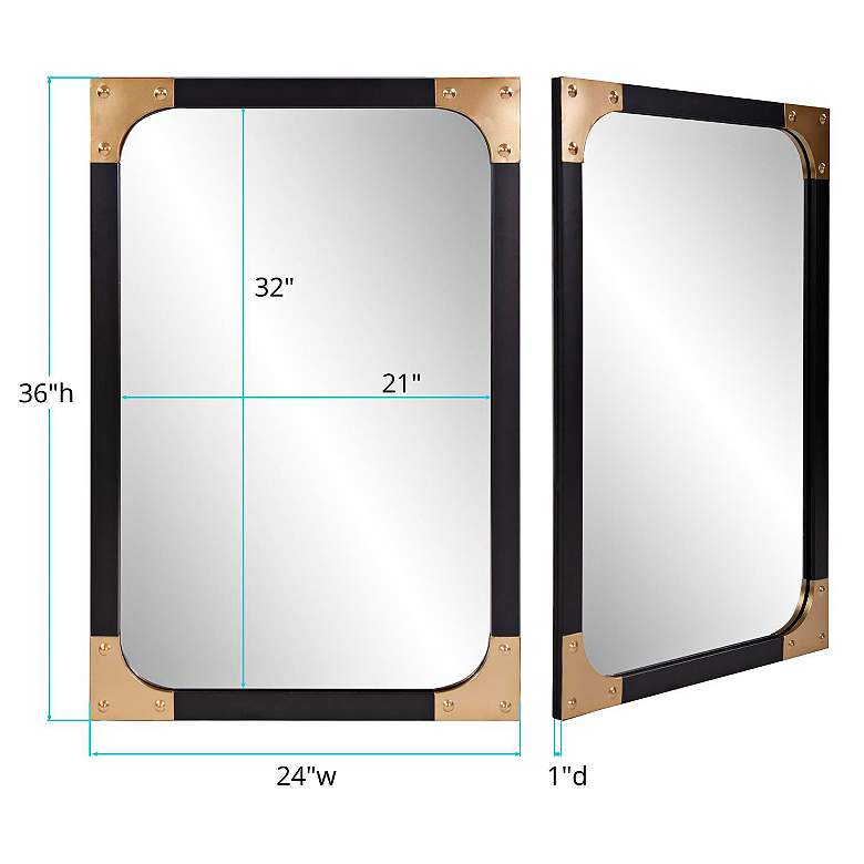 Image 7 Howard Elliott Atlas Matte Black 24" x 36" Wall Mirror more views