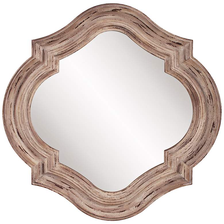 Image 1 Howard Elliott Aubrey Rustic Wood 36" x 36" Wall Mirror