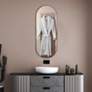 3_Howard Elliott Balducci Black 20" x 50" Oval Wall Mirror more views