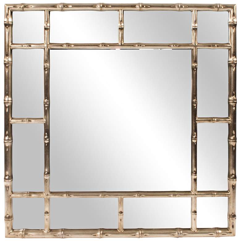 Image 1 Howard Elliott Bamboo Country-Silver 40 inch Square Wall Mirror