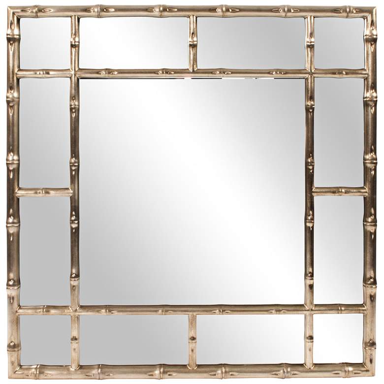 Image 1 Howard Elliott Bamboo Country-Silver 40" Square Wall Mirror