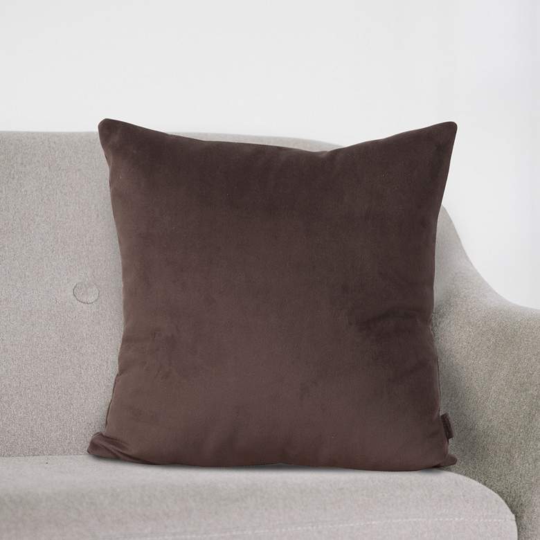 Image 1 Howard Elliott Bella Chocolate Velvet 20 inch Square Pillow