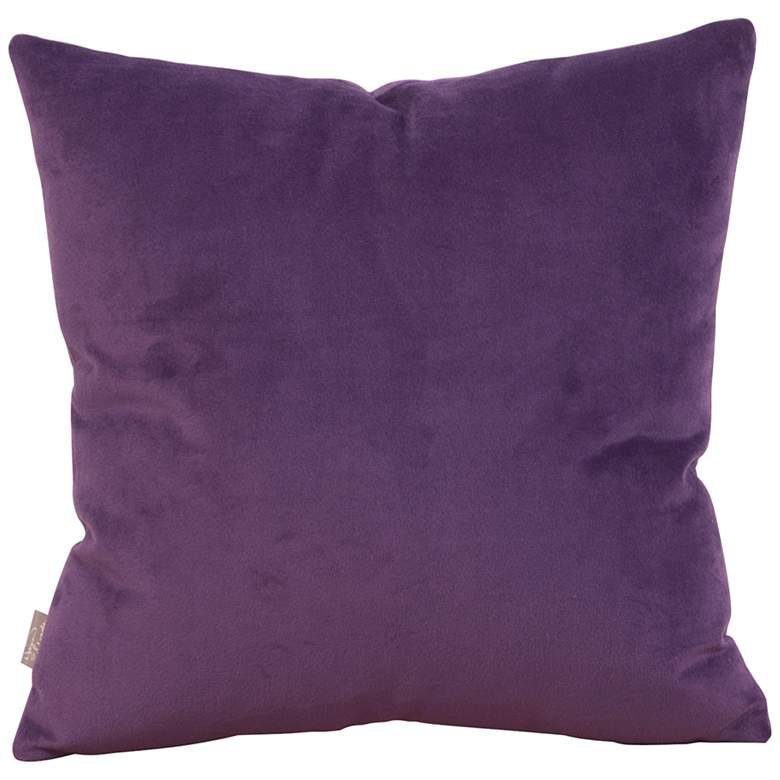 Image 2 Howard Elliott Bella Eggplant Velvet 20 inch Square Throw Pillow