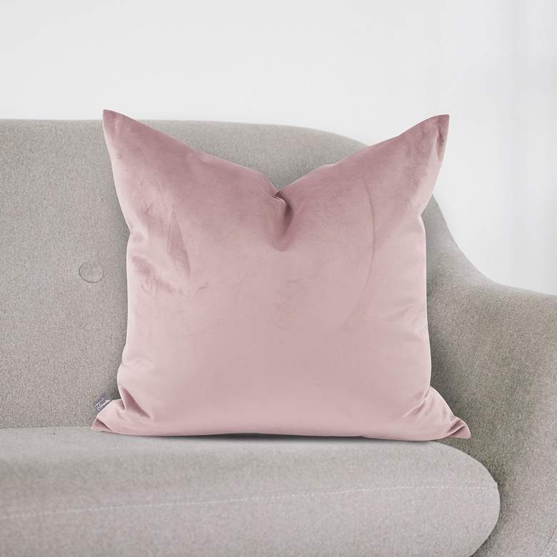 Image 1 Howard Elliott Bella Rose Velvet 20" Square Throw Pillow