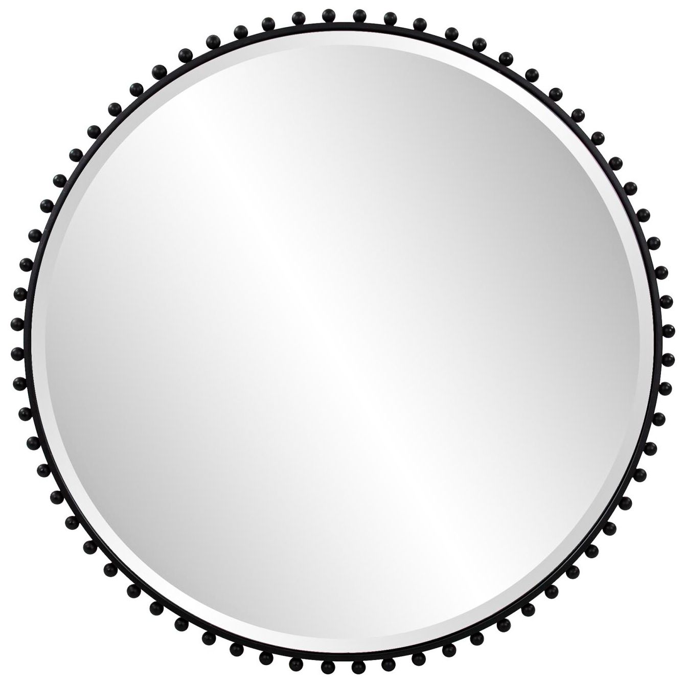 Image 2 Howard Elliott Bellfore Black 36" Beaded Round Wall Mirror