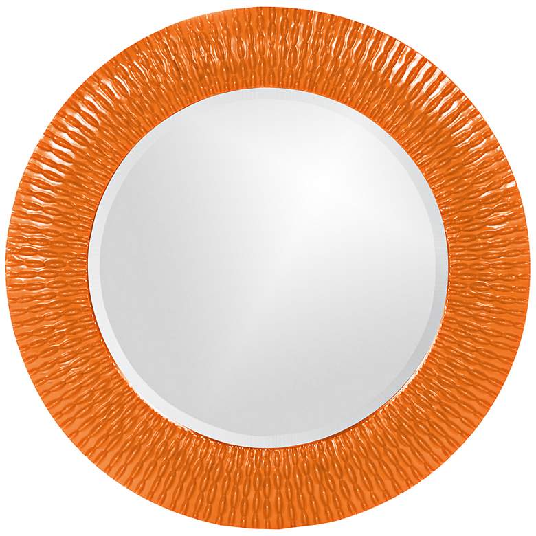 Image 1 Howard Elliott Bergman 32" Round Orange Wall Mirror