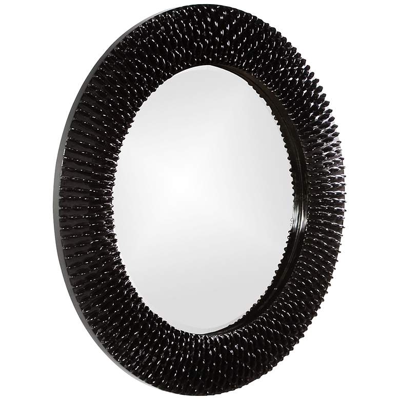Image 2 Howard Elliott Bergman Glossy Black 32" Round Wall Mirror