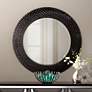 1_Howard Elliott Bergman Glossy Black 32" Round Wall Mirror