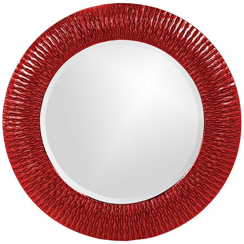 Image 1 Howard Elliott Bergman Glossy Red 32 inch Round Wall Mirror