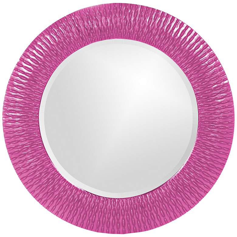 Image 1 Howard Elliott Bergman Hot Pink 32" Round Wall Mirror