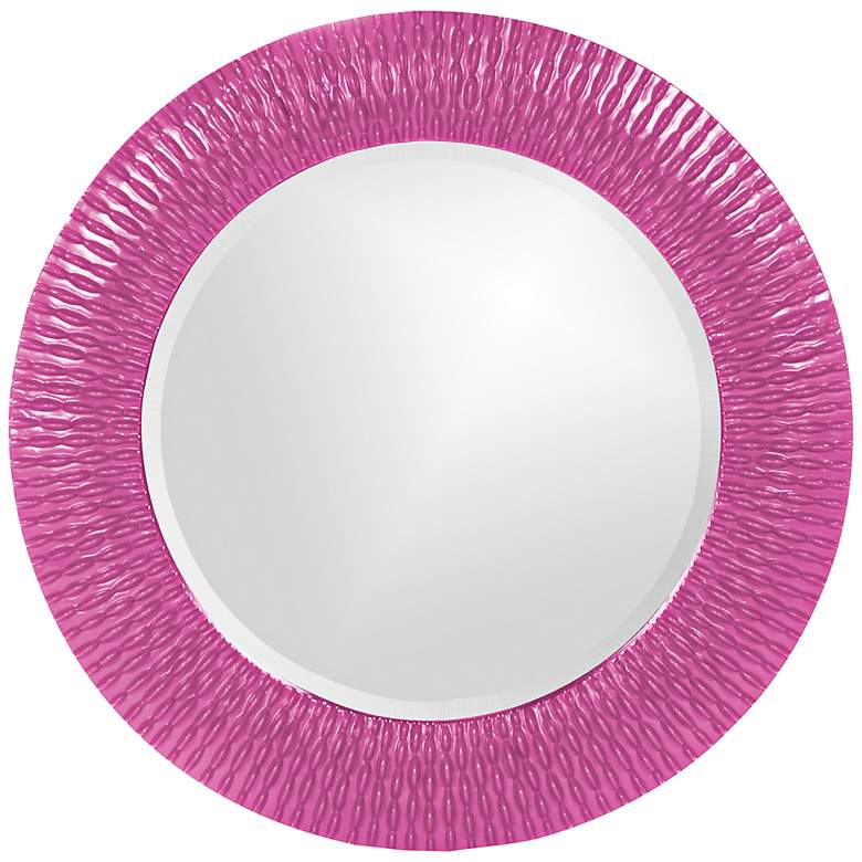 Image 1 Howard Elliott Bergman Hot Pink 32 inch Round Wall Mirror