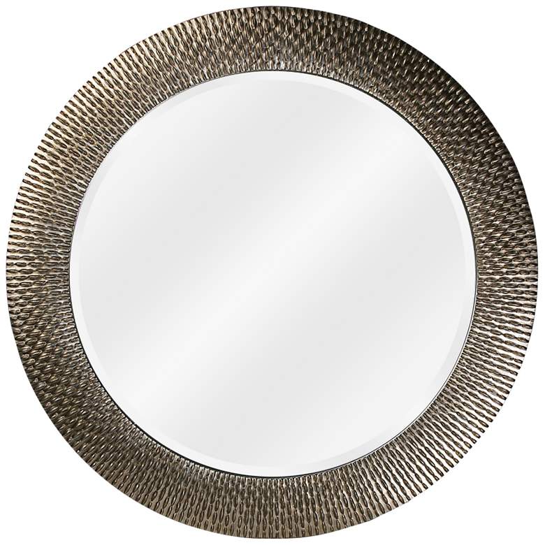 Image 2 Howard Elliott Bergman Silver Leaf 32" Round Wall Mirror
