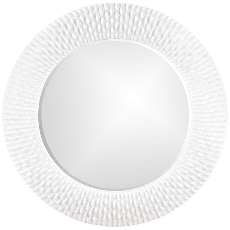 Image 1 Howard Elliott Bergman White 32 inch Round Wall Mirror