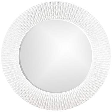 Howard Elliott Bergman White 32" Round Wall Mirror