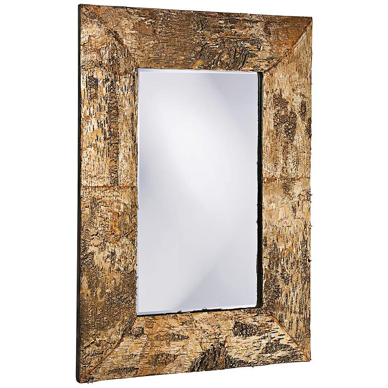 Image 1 Howard Elliott Birch Bark Wood 26 inch x 36 inch Wall Mirror