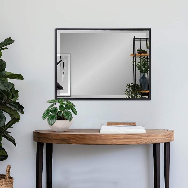 Image 3 Howard Elliott Black Metal Framed Rectangular 18"x24" Beveled Wal more views