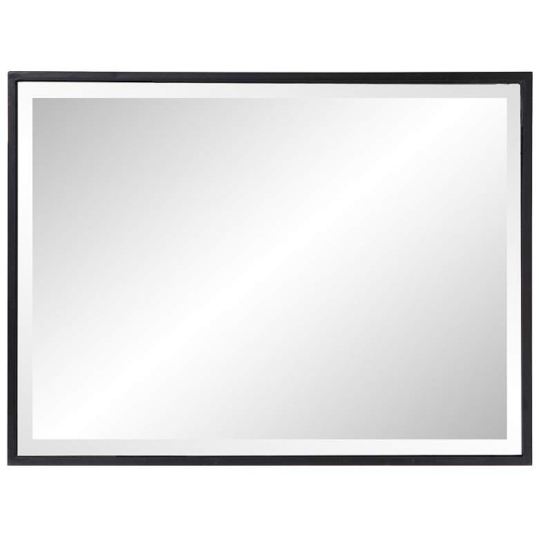 Image 7 Howard Elliott Black Metal Framed Rectangular 18"x24" Beveled Wal more views