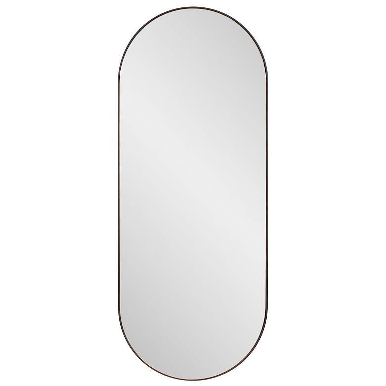 Image 1 Howard Elliott Black Oval 20"x50" Framed Balducci Dressing Mirror