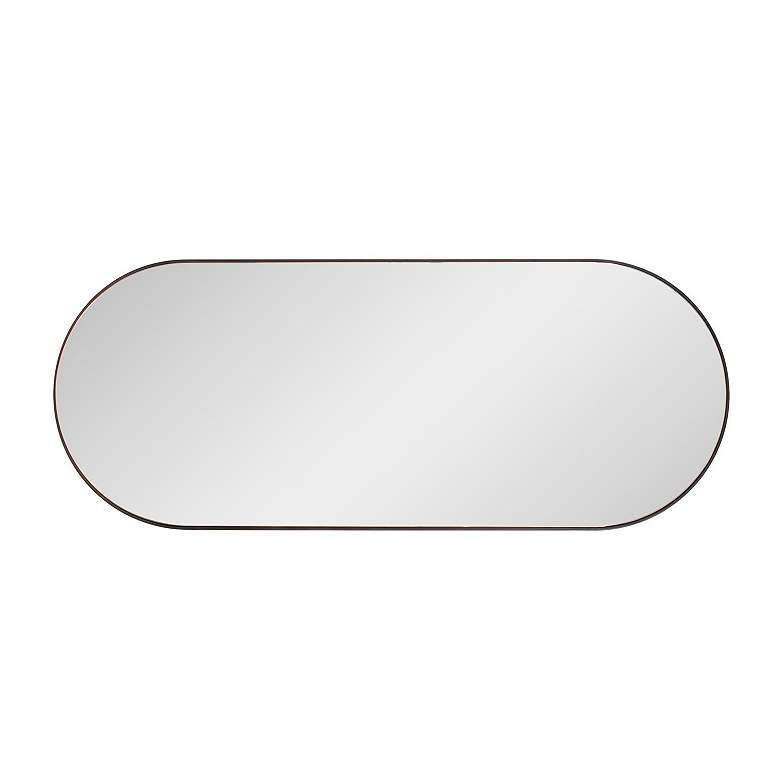 Image 7 Howard Elliott Black Oval 20"x50" Framed Balducci Dressing Mirror more views