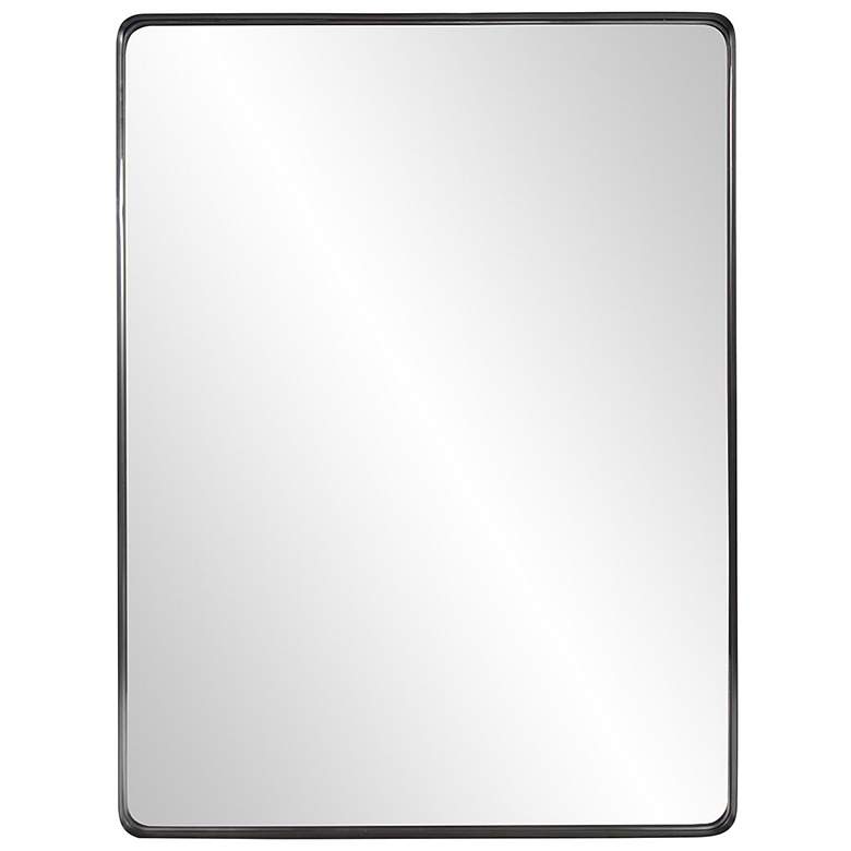 Image 1 Howard Elliott Black Rectangular 30"x40" Steele Wall Mirror