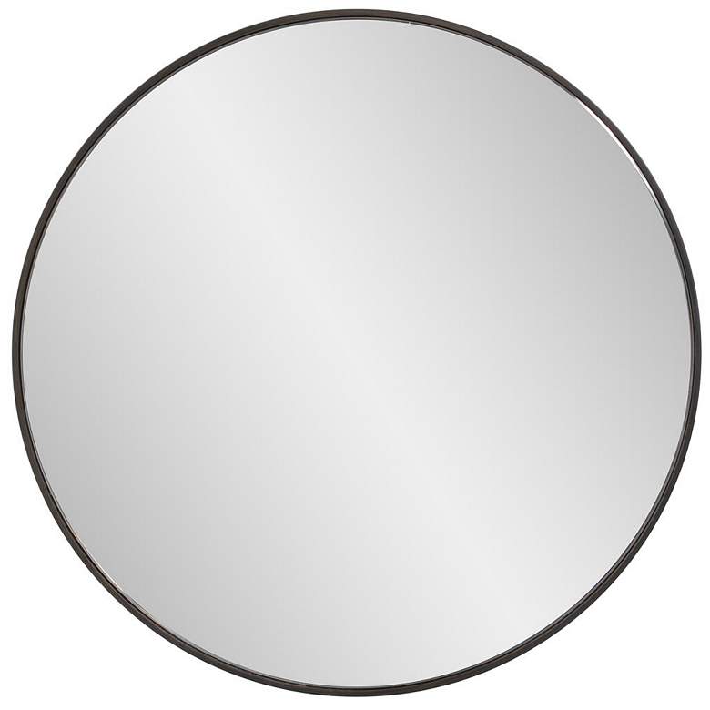 Image 1 Howard Elliott Black Round 20" Framed Balducci Dressing Mirror