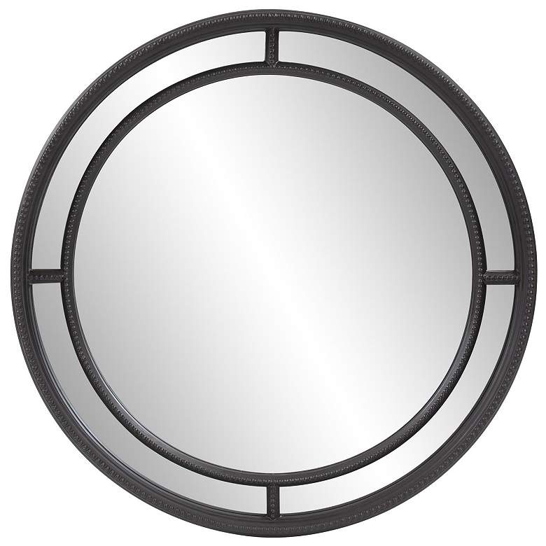 Image 1 Howard Elliott Black Round 36"Windsor Wall Mirror