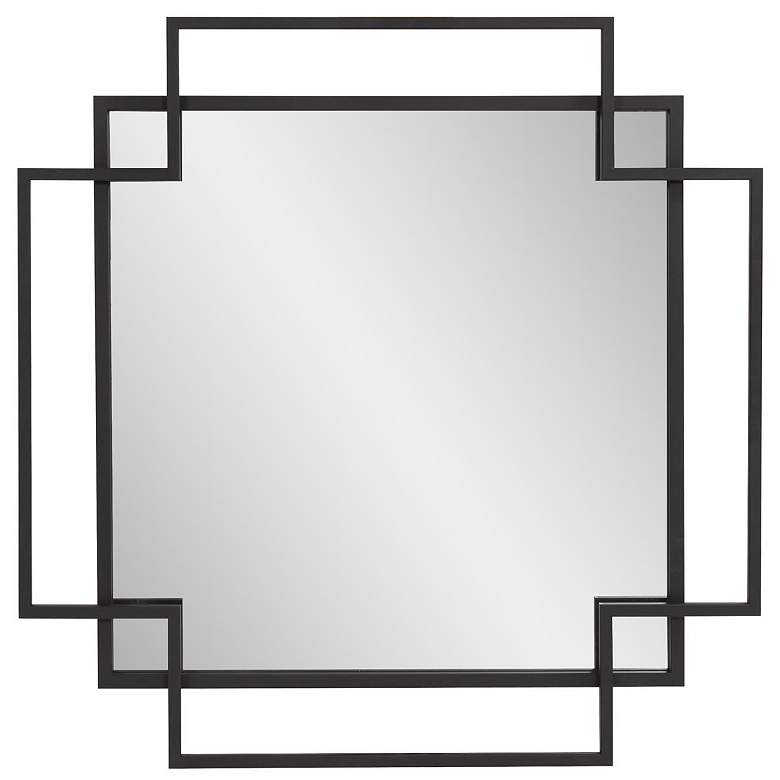 Image 1 Howard Elliott Black Square 30.25"x30.25" Double Metal Framed Geo