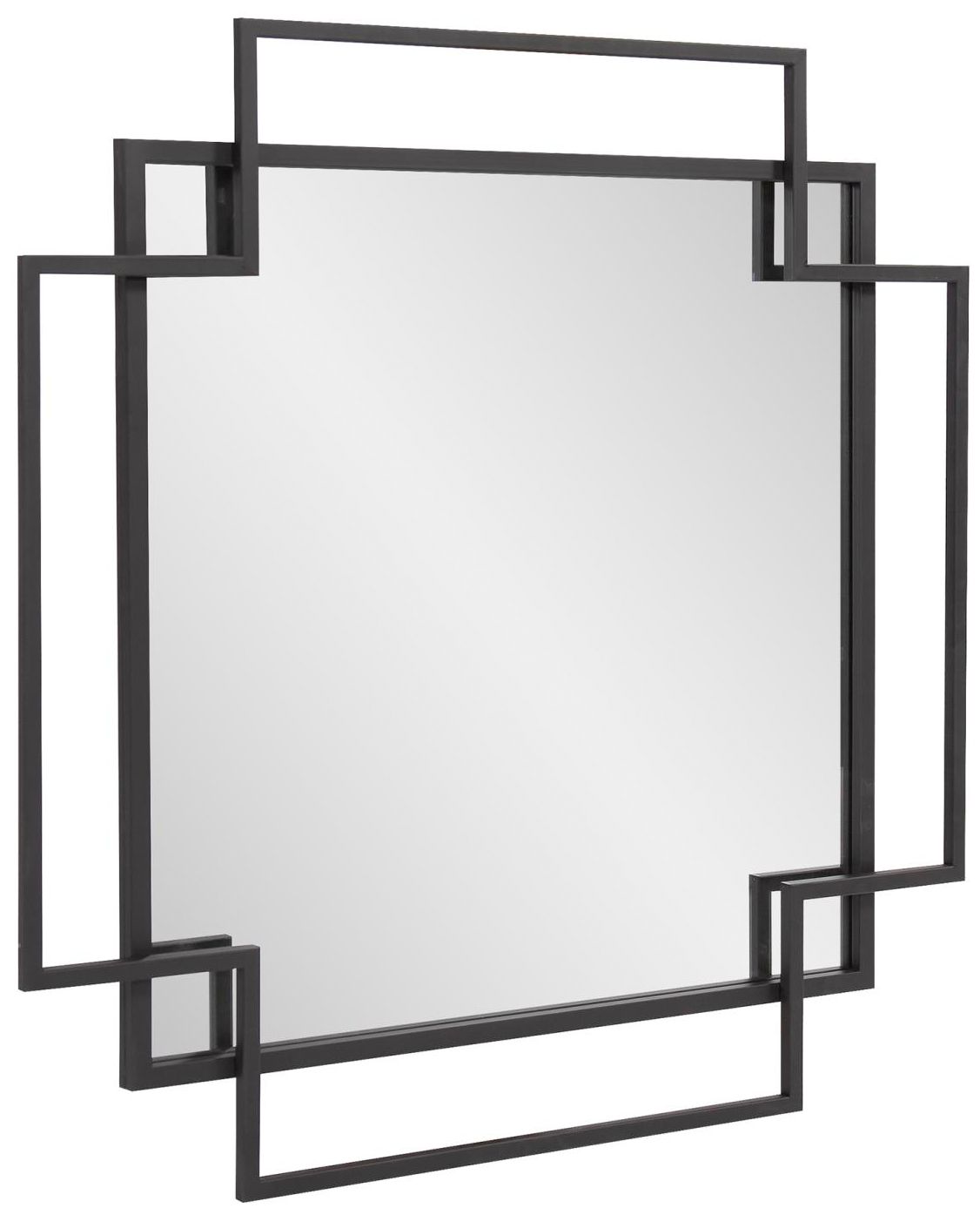 Image 2 Howard Elliott Black Square 30.25"x30.25" Double Metal Framed Geo more views