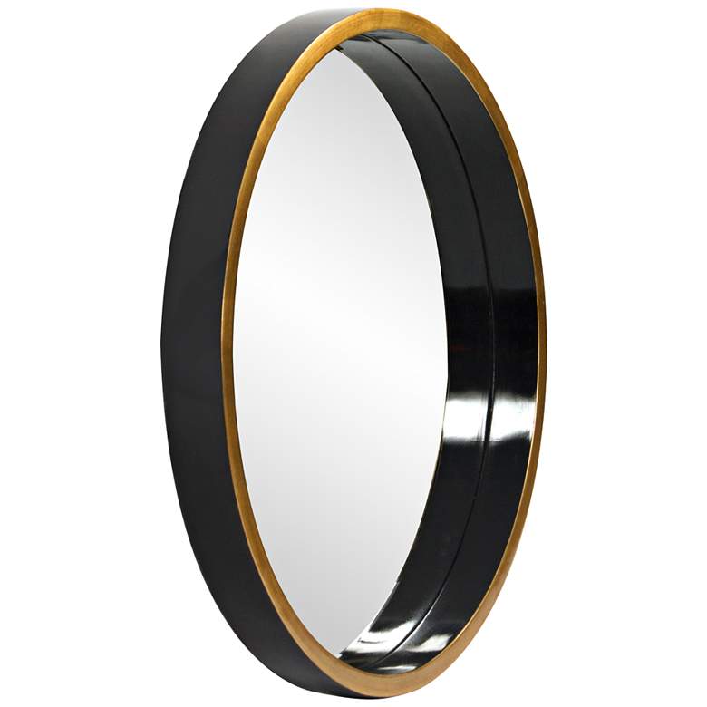 Image 3 Howard Elliott Brando Glossy Gold 24" Round Wall Mirror more views