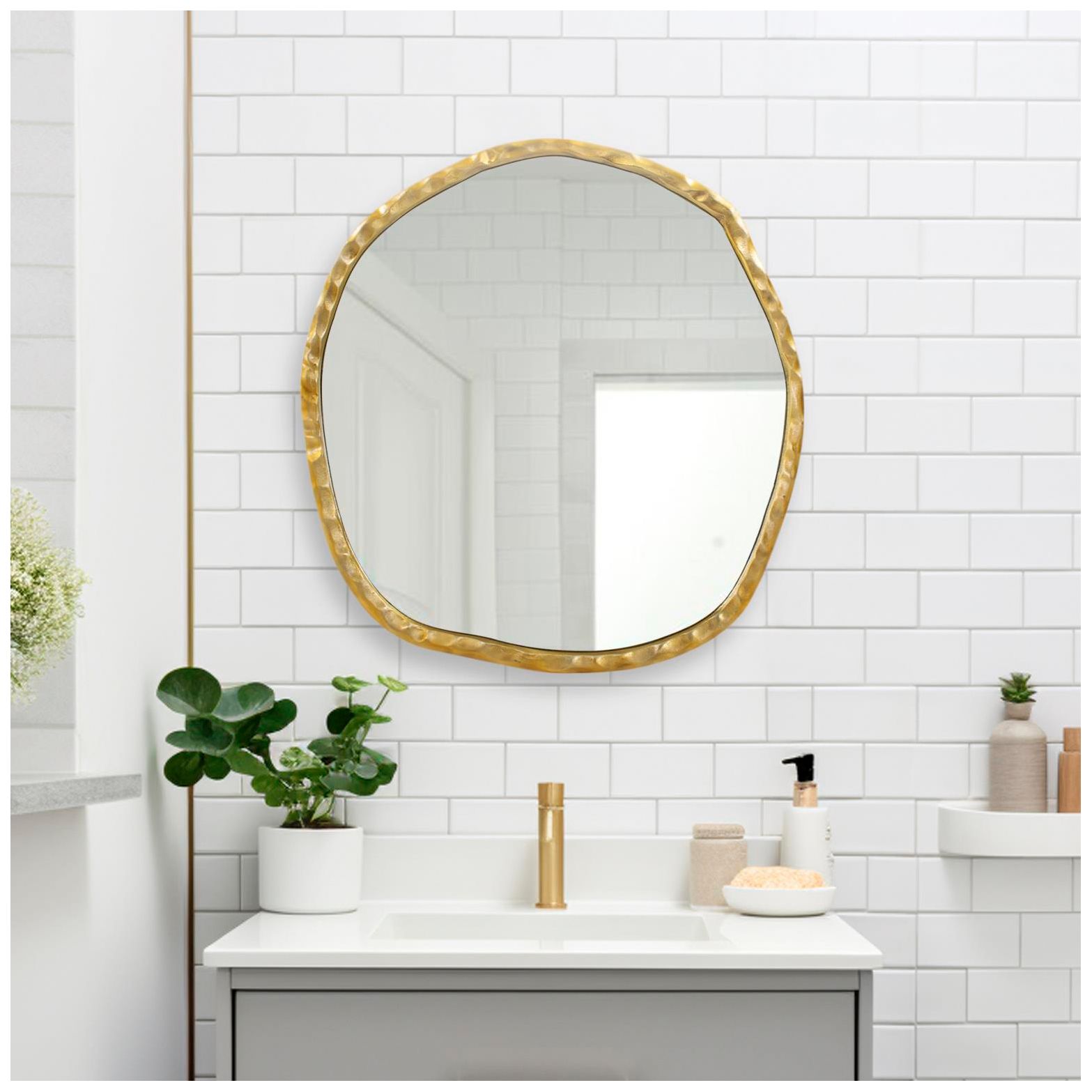 Image 3 Howard Elliott Brass Abstract Cast Iron Framed 27"x29" Martine Wa more views