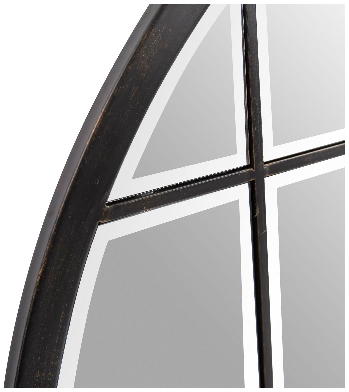 Image 7 Howard Elliott Bronze Round 36" Metal Framed Superior Windowpane Mirro more views