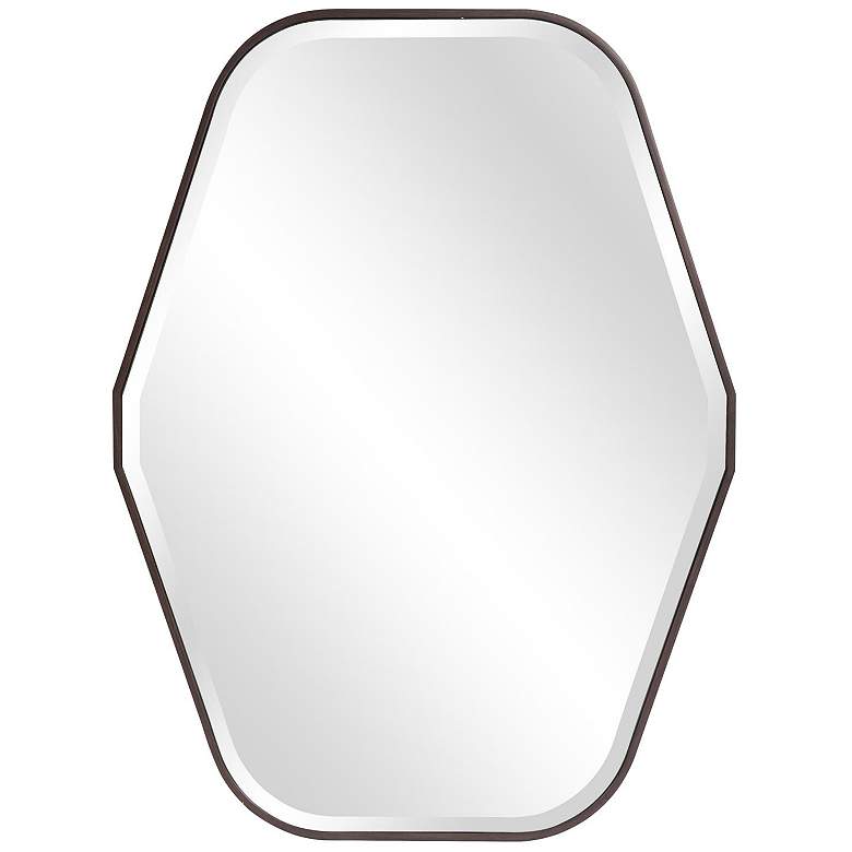 Image 1 Howard Elliott Brown Octagonal 29"x39" Wood Framed Beveled Delmar