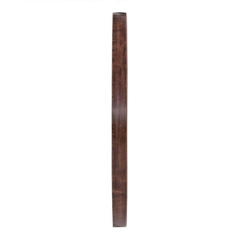 Image 6 Howard Elliott Brown Round 24" Wood Framed Fredrick Wall Mirror more views