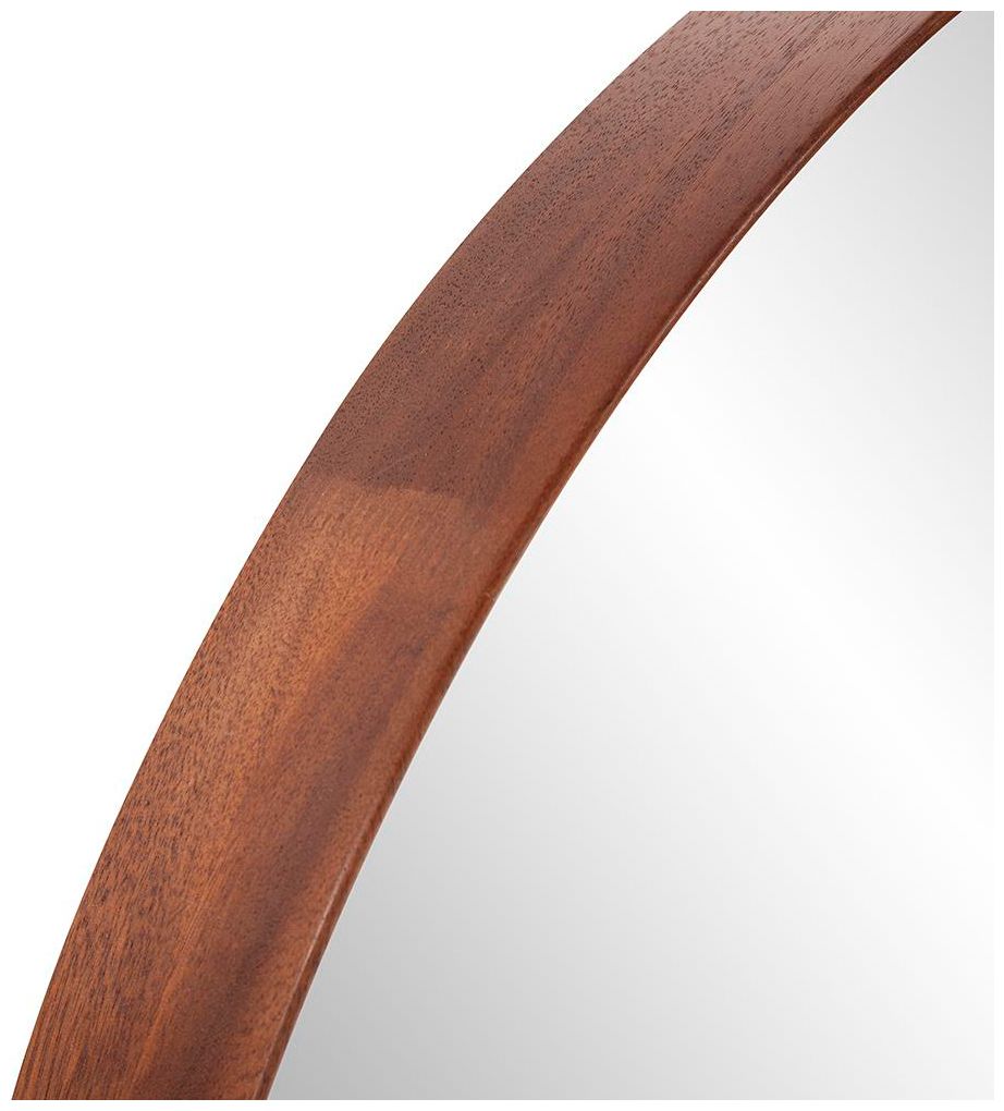 Image 4 Howard Elliott Brown Round 40" Wau Beech Wood Framed Reagan Mirror more views