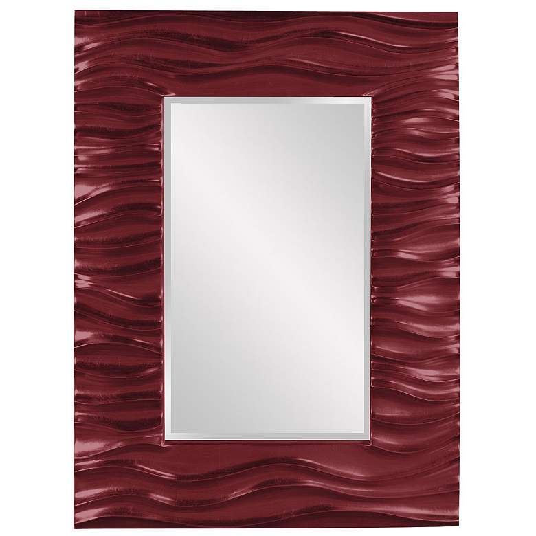 Image 1 Howard Elliott Burgundy Rectangular 31"x39" Wave Framed Zenith Mi