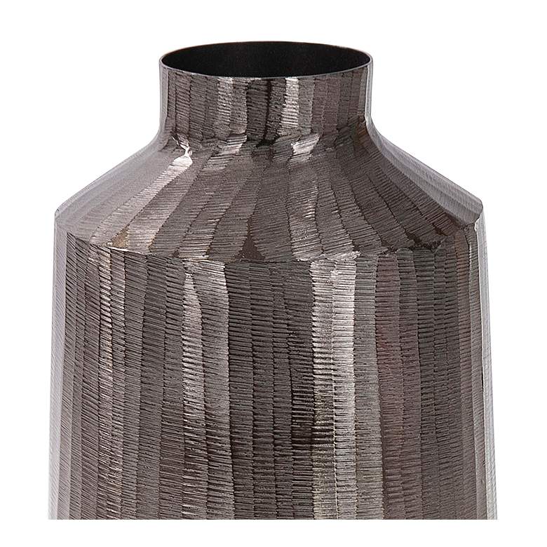 Image 3 Howard Elliott Ceci 21" High Modern Gray Chiseled Aluminum Jar more views