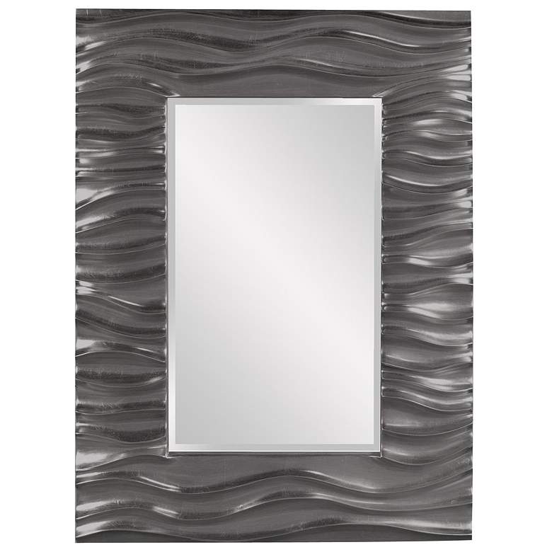 Image 1 Howard Elliott Charcoal Rectangular 31"x39" Wave Framed Zenith Mi