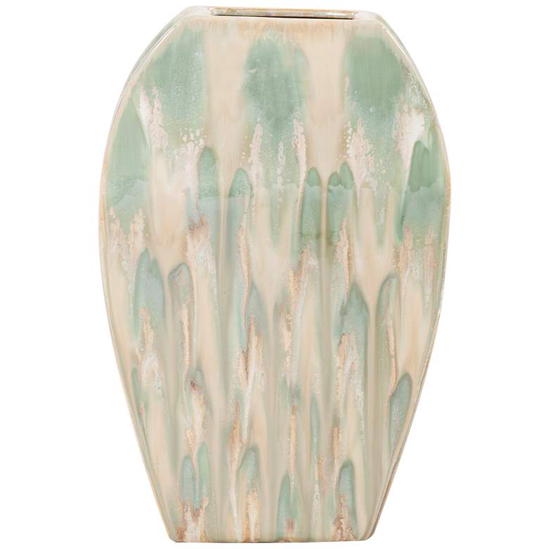 Image 1 Howard Elliott Chasm 15 inch High Green Large Ceramic Vase