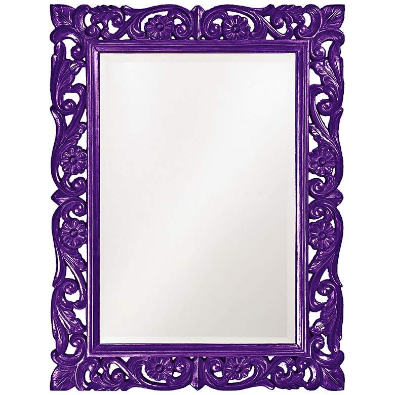 Image 1 Howard Elliott Chateau Purple 31 1/2" x 42" Wall Mirror