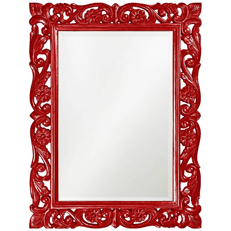 Image 1 Howard Elliott Chateau Red 31 1/2" x 42" Wall Mirror