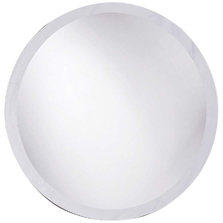 Image 2 Howard Elliott Clear 28" Round Beveled Wall Mirror