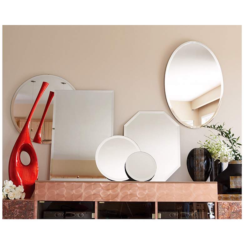 Image 3 Howard Elliott Clear 28 inch Round Beveled Wall Mirror more views
