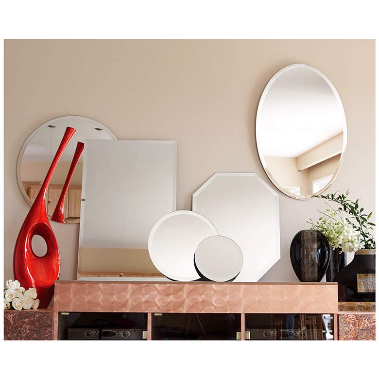 Image 3 Howard Elliott Clear 28" Round Beveled Wall Mirror more views