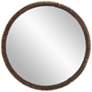 Howard Elliott Coined Weathered Copper 34" Round Wall Mirror