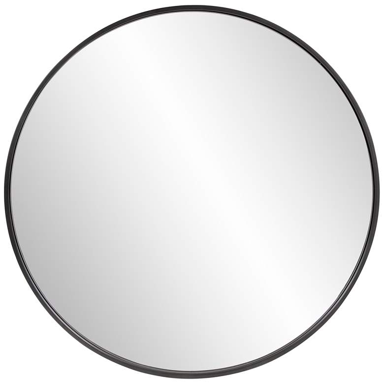 Image 2 Howard Elliott Copenhagen 30" Brushed Black Round Wall Mirror